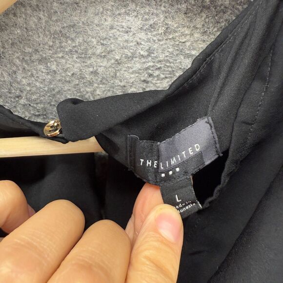 The Limited Jumpsuit Women L Large Black Sleeveless Drawstring Hook & Eye Lined - Picture 4 of 8